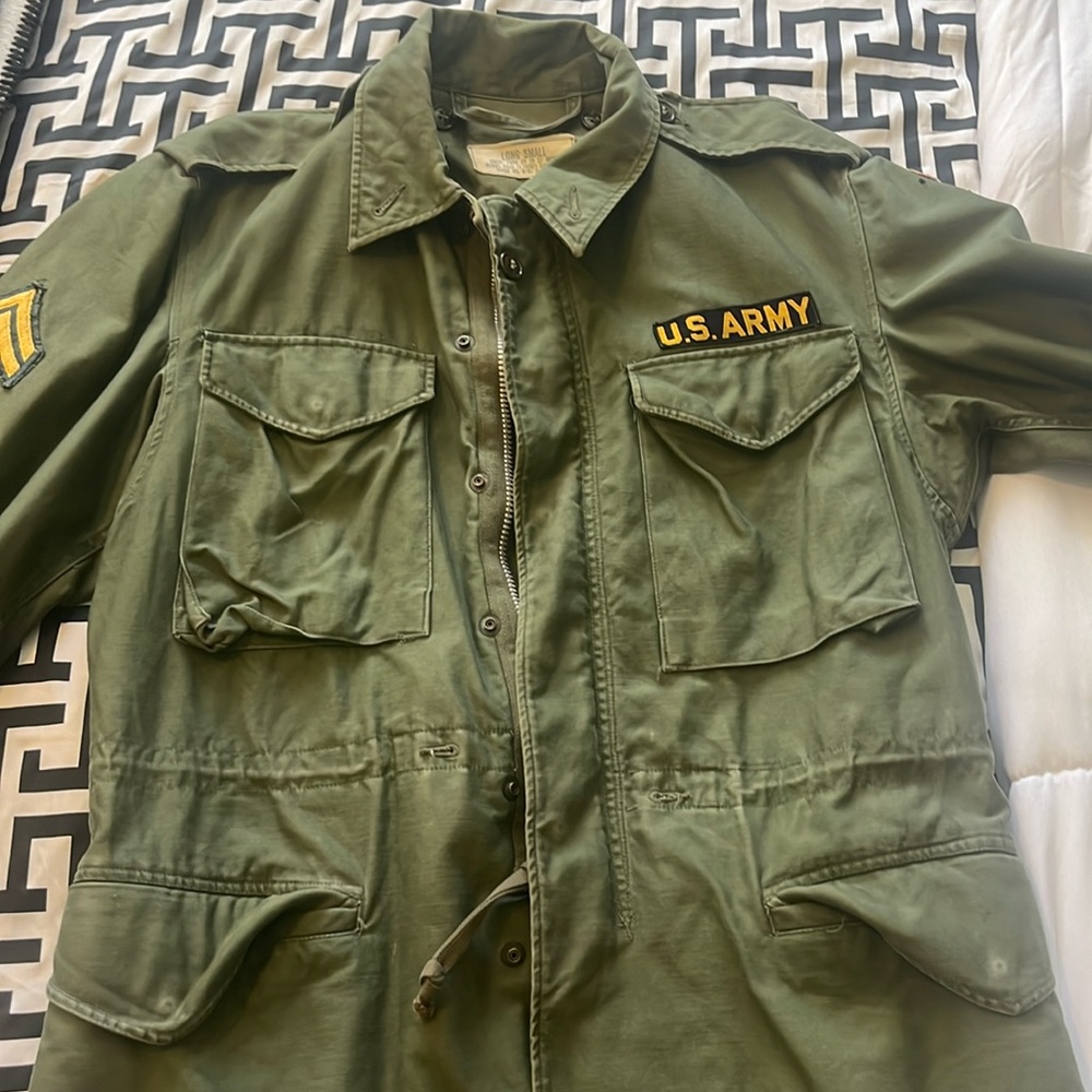 Vintage Military Style Coat w/ Drawstring